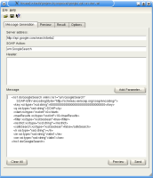 Screenshot of the SOAP message window